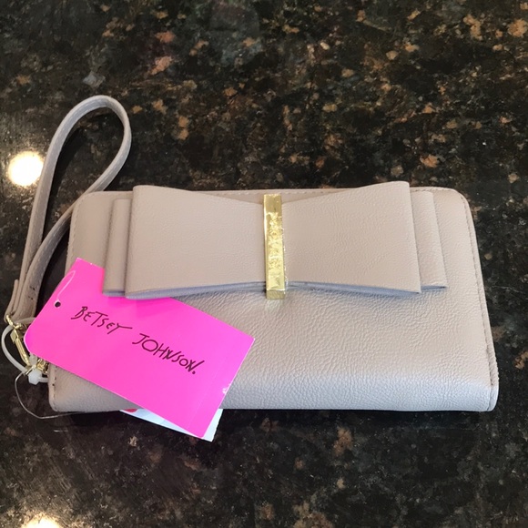 Betsey Johnson Handbags - Betsy Johnson stone color zip around wallet